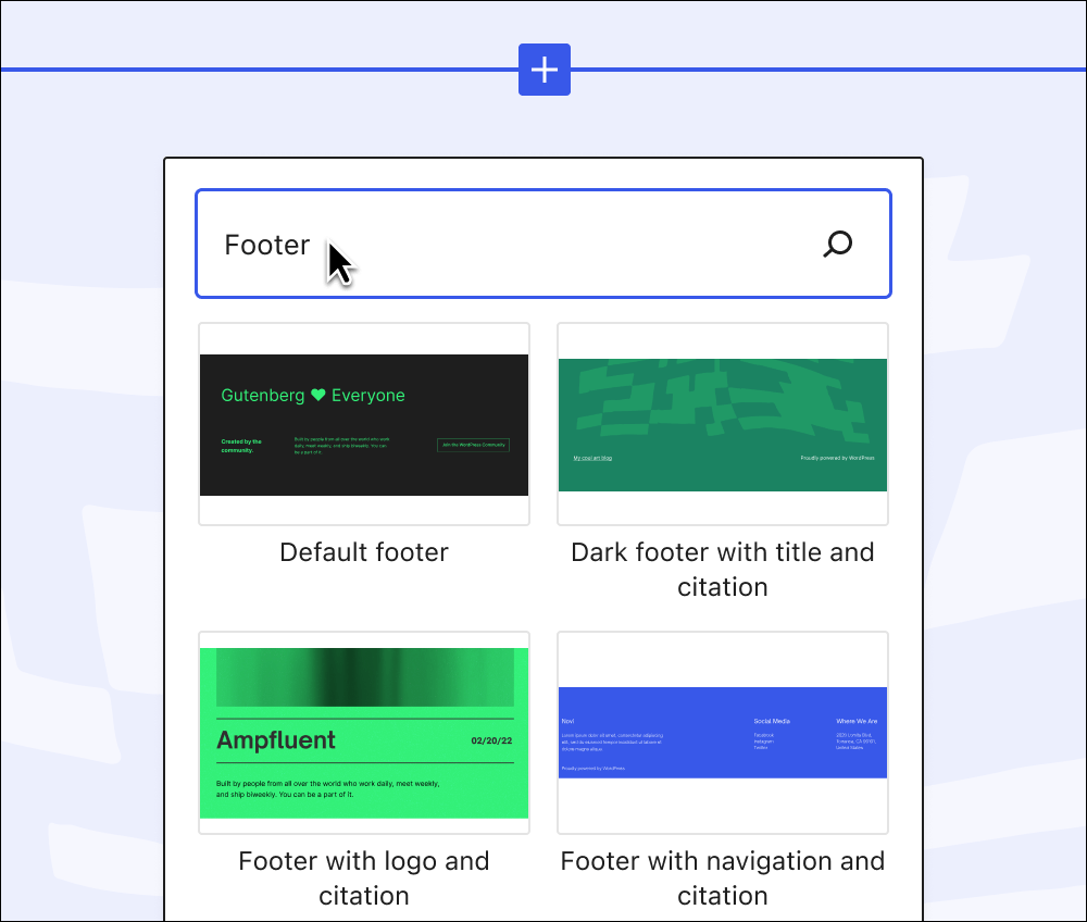 WordPress 6.0 - Integrated patterns