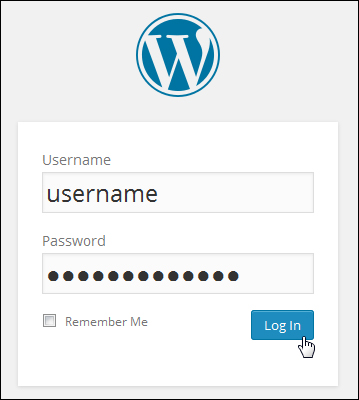 WordPress login box