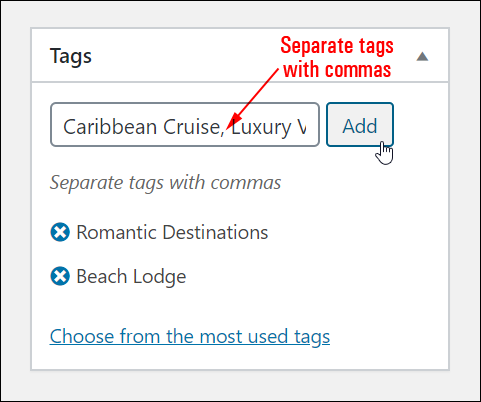 Adding multiple tags.