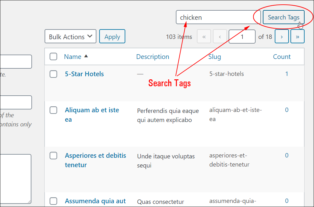 Search Tags feature.