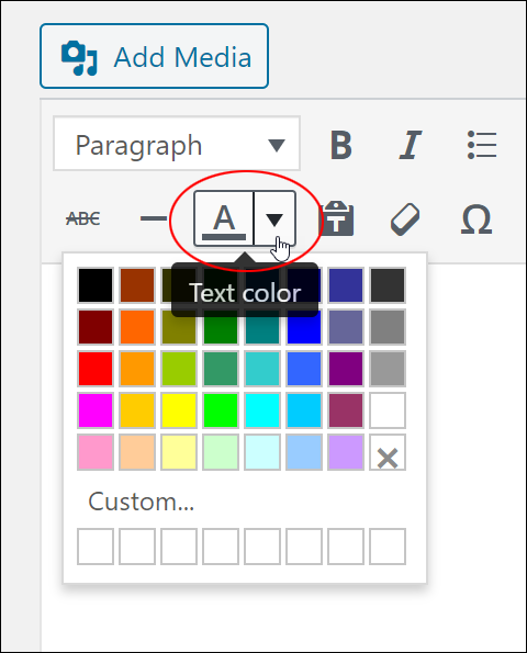 free text editor with color