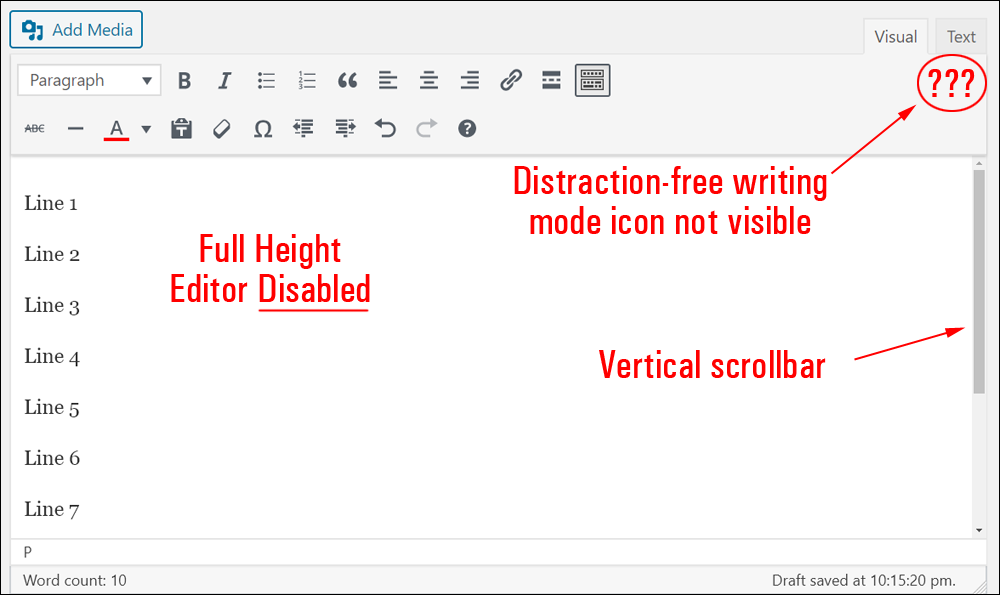 Full Height Editor disabled.