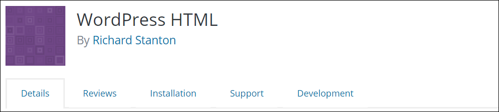 WordPress HTML plugin.