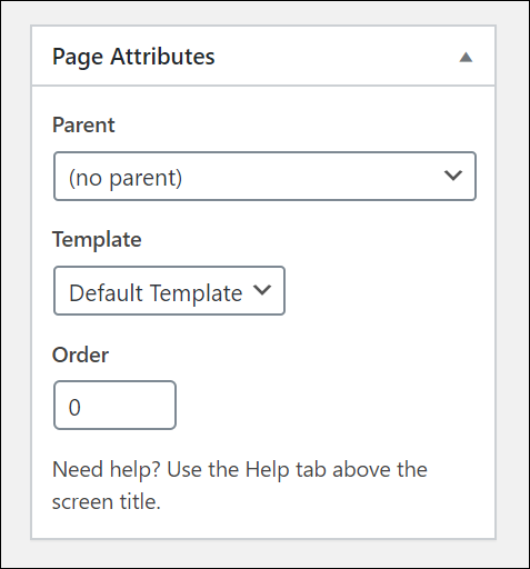 Page Attributes box.