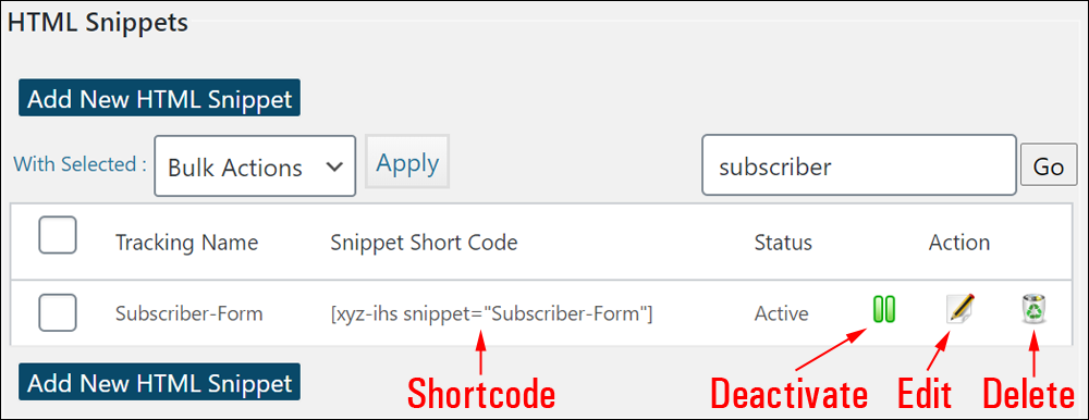 Additional HTML Snippets plugin functions.