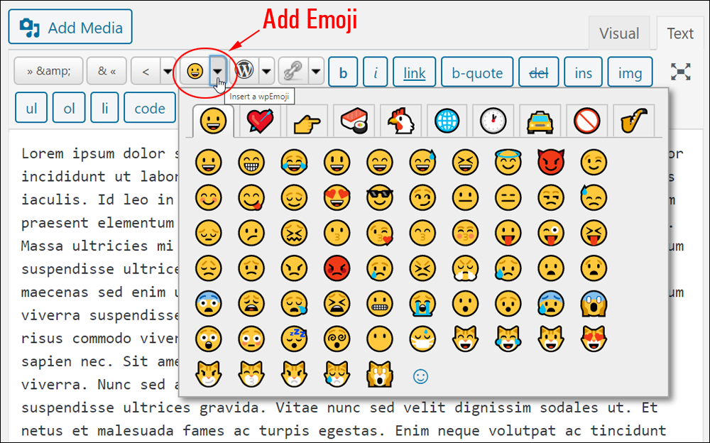 Add WP Emoji.