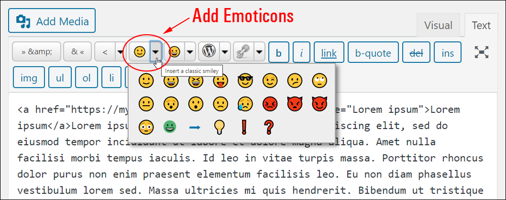 Add Emoticons.