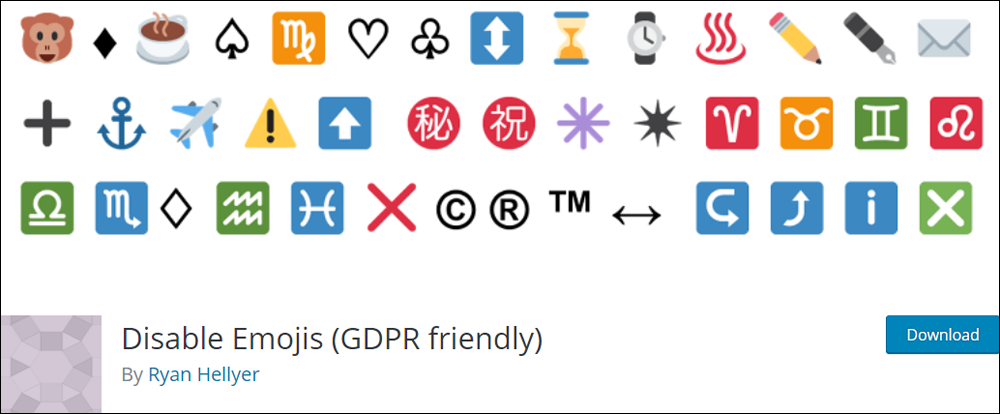 Disable Emojis plugin
