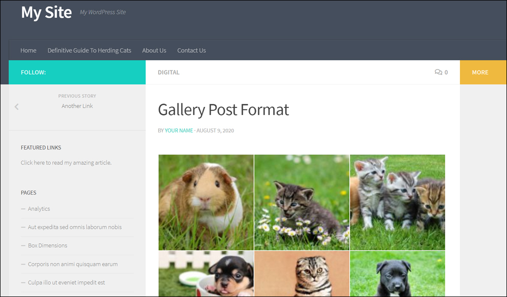 Gallery post format.