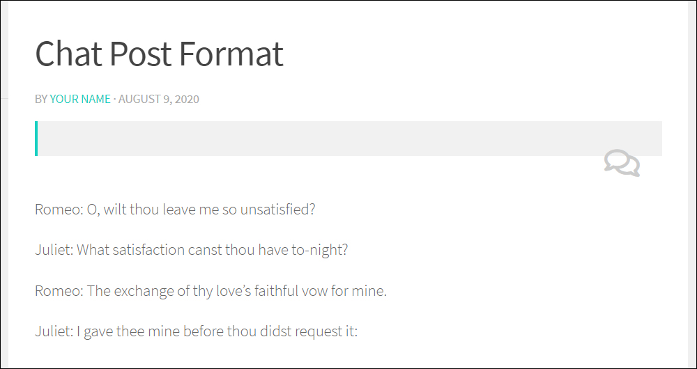 Chat post format.