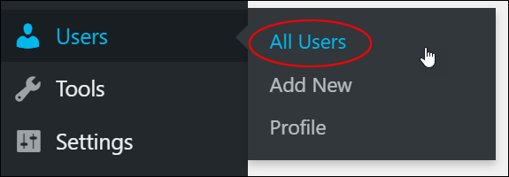 WordPress Users Menu - All Users