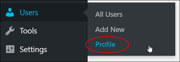 WordPress Users Menu - Profile