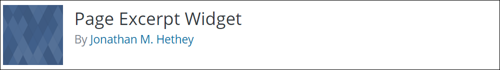 Page Excerpt Widget