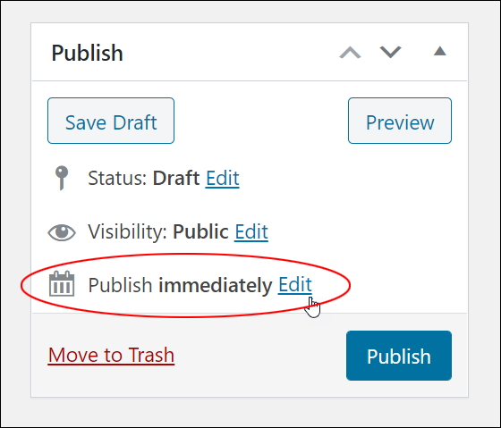 Publish immediately > Edit