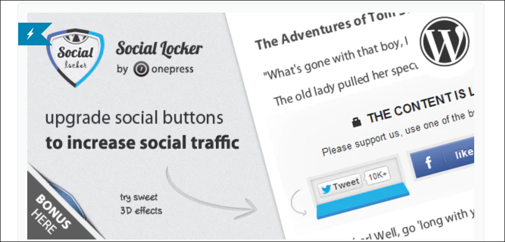 Social Locker - WordPress social sharing and content locking plugin.