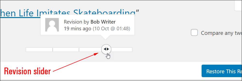 Revision slider - Previous revision.