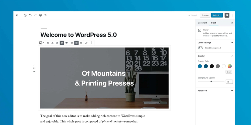 Welcome to WordPress 5.0