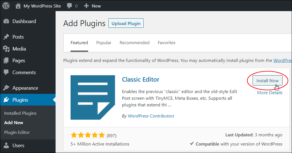 Install the Classic Editor plugin.