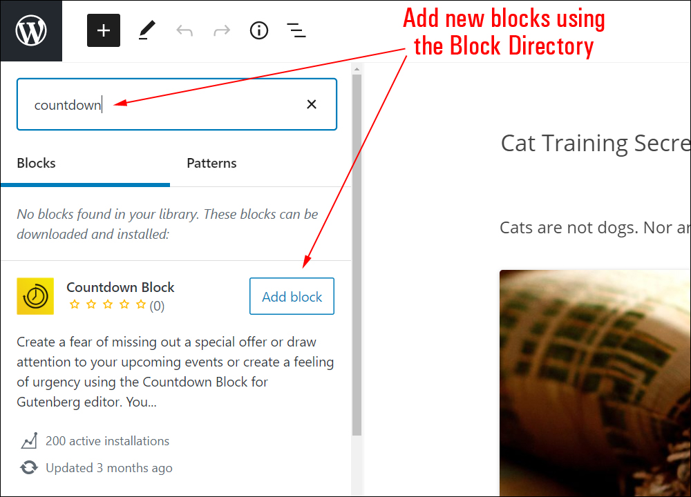 Block Directory results.