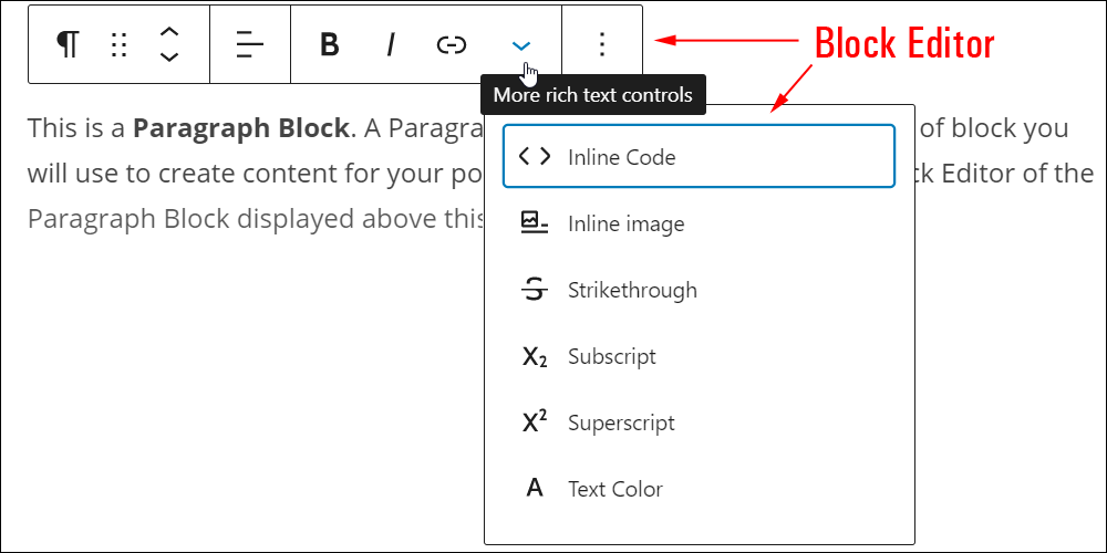 Block Editor - Paragraph Block