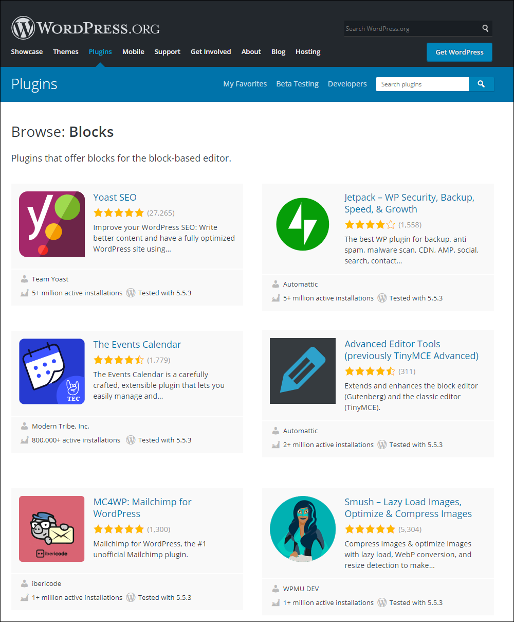 WordPress Plugin Directory - Browse: Blocks