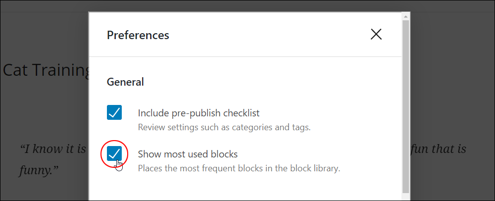 More tools & options - Preferences - Show most used blocks.