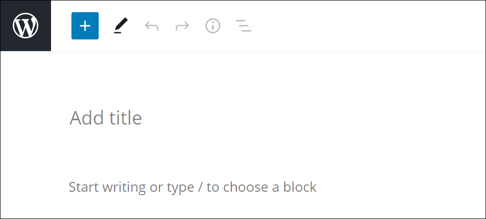 WordPress Block Editor - Post/Page Title area.