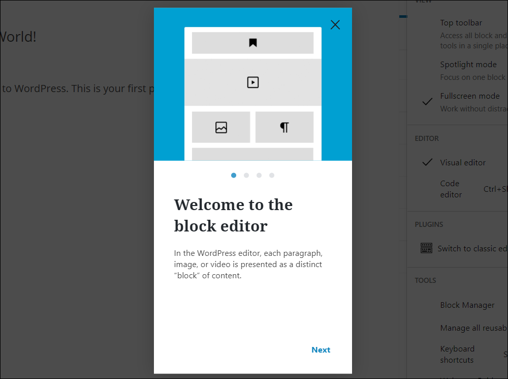 WordPress Block Editor - Welcome Guide