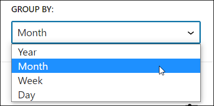 Archives Block Settings - Group By