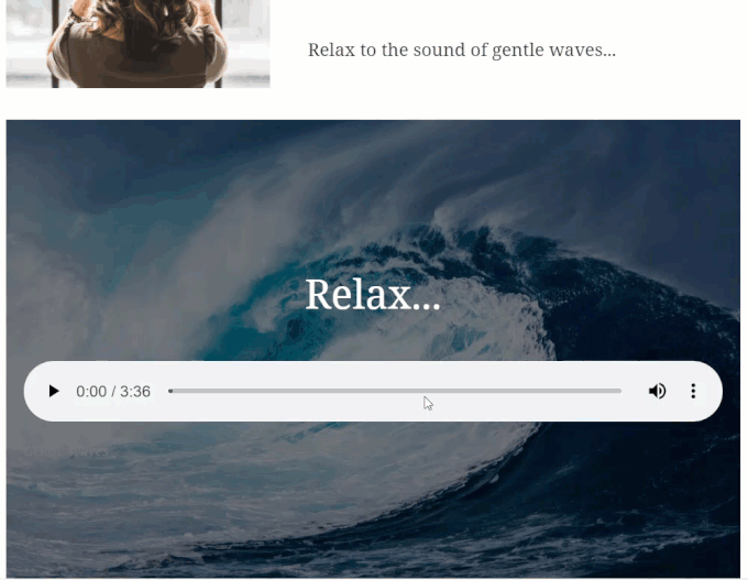 Audio block - change audio player alignment.