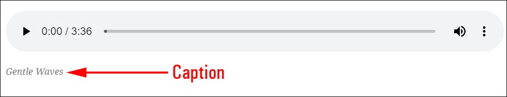 Audio block - caption.
