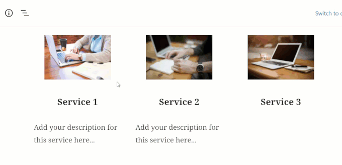 Services grid layout