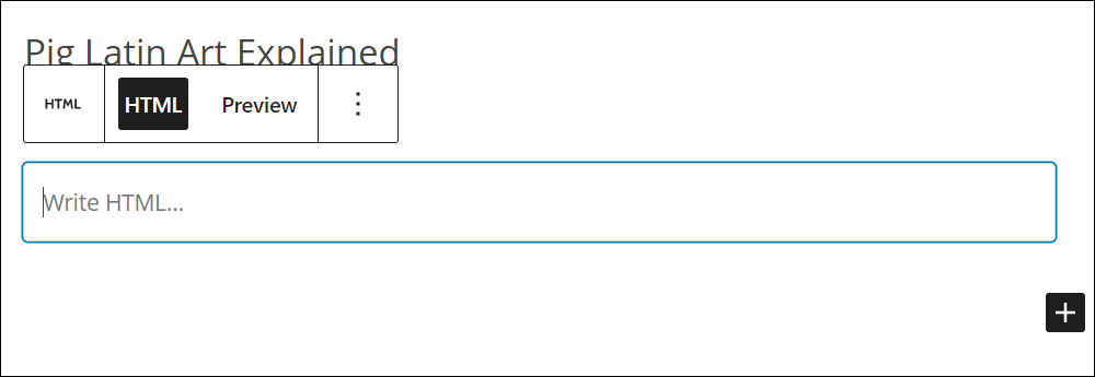 Custom HTML block.