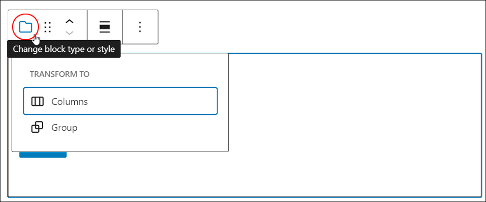 File block - Change block type or style.