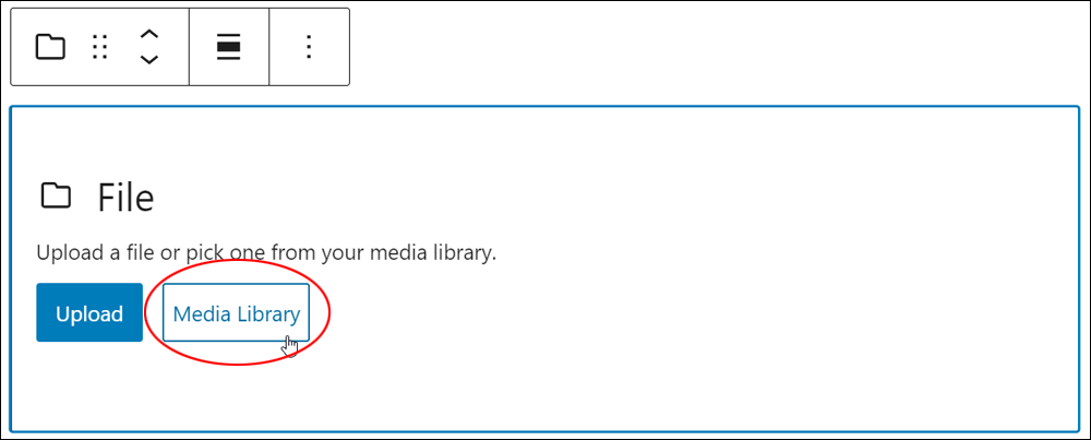 File Block - Media Library Button.