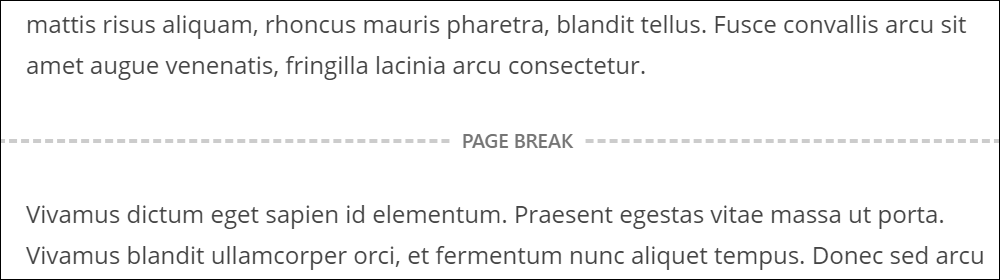 Page Break block.