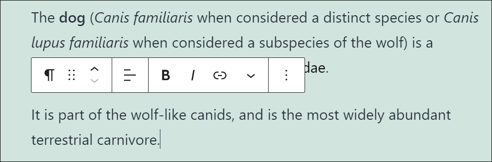 A couple of Paragraph blocks.