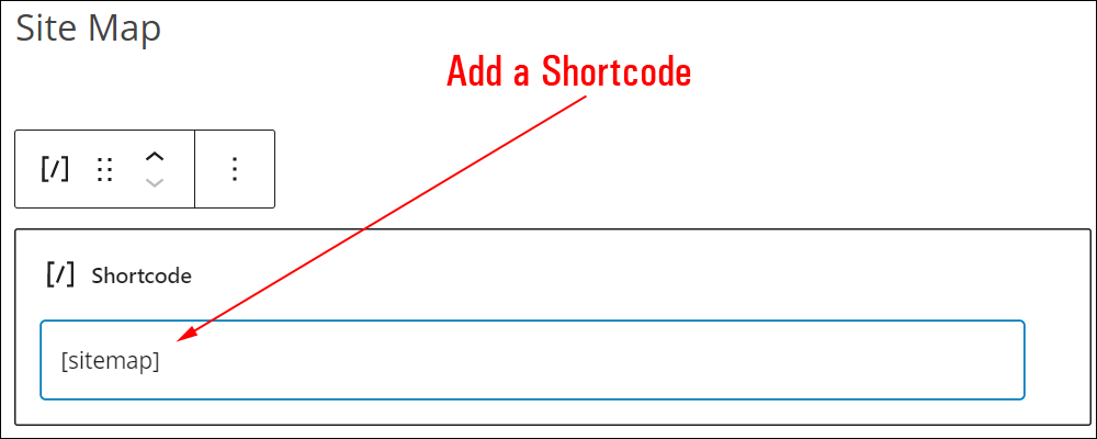 Shortcode block.