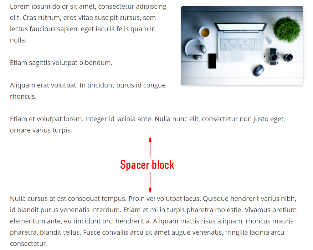 Spacer block.