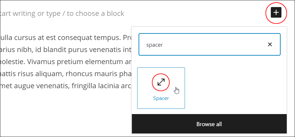 Inserter tool - Spacer block.