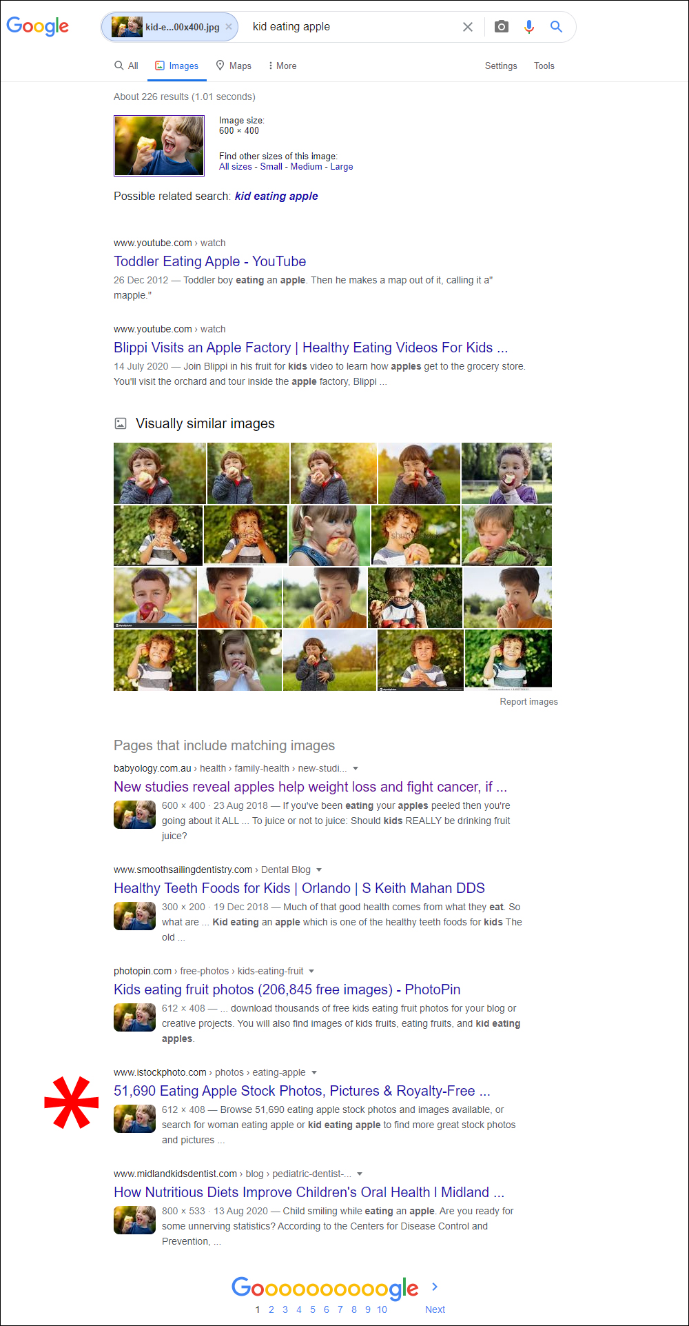 Google reverse image search results.