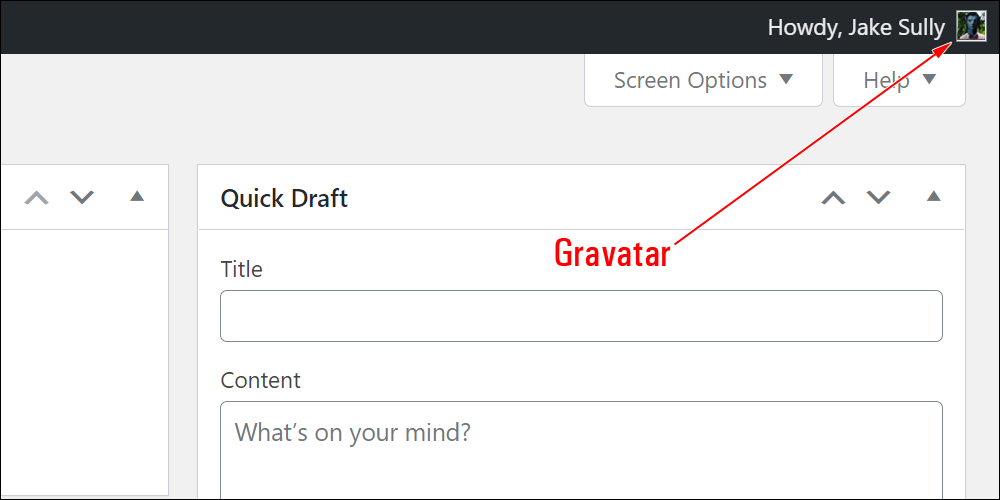 Gravatar - Howdy, WordPress User