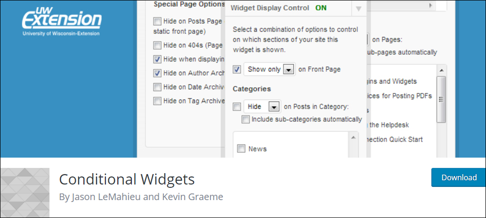 Conditional Widgets plugin.