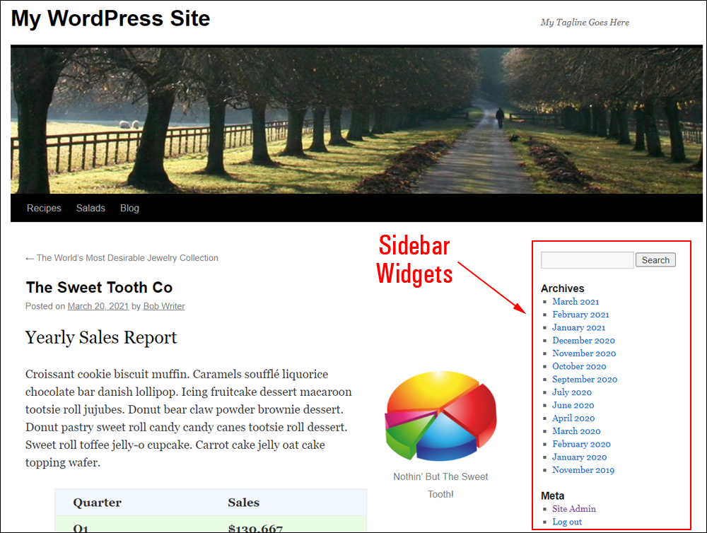 WordPress Twenty Ten theme.