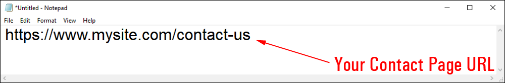 Contact Page URL.