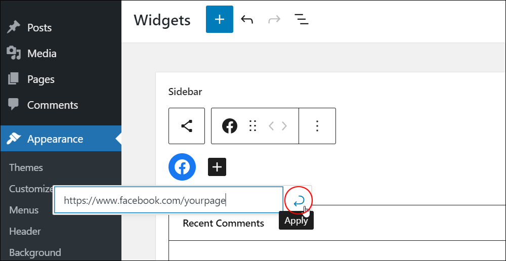 Adding a social media URL to icon.