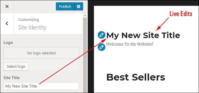 View live WordPress Theme edits in the Customizer.