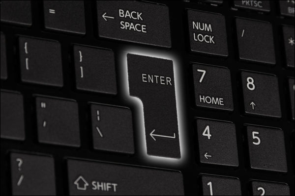 Keyboard with Enter key highlighted.