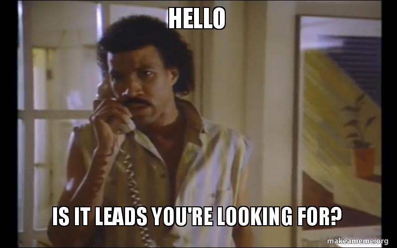 Meme - Hello...is it leads you're looking for?