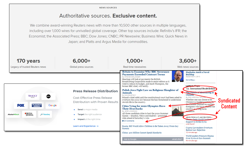 Syndicated content examples.
